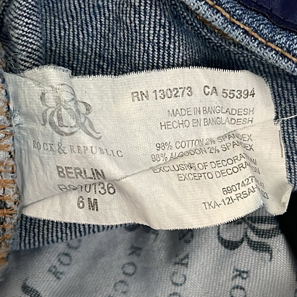 Rock & Republic Berlin Skinny Jeans Sz 6 - Picture 4 of 11